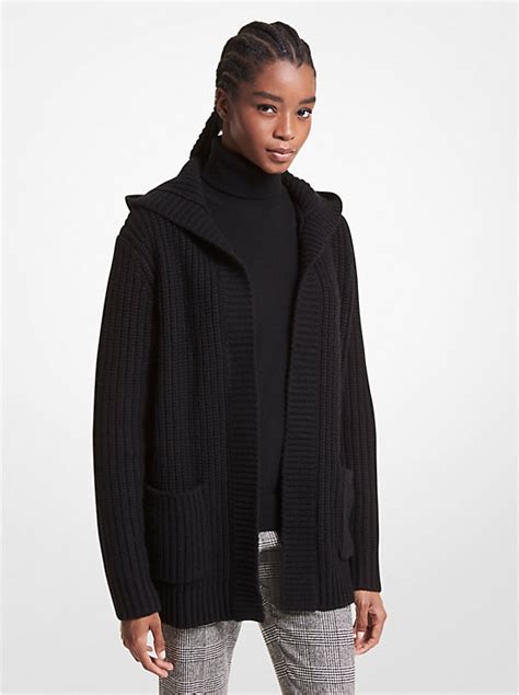 michael kors cardigan shaker|Shaker Knit Cashmere Hooded Cardigan .